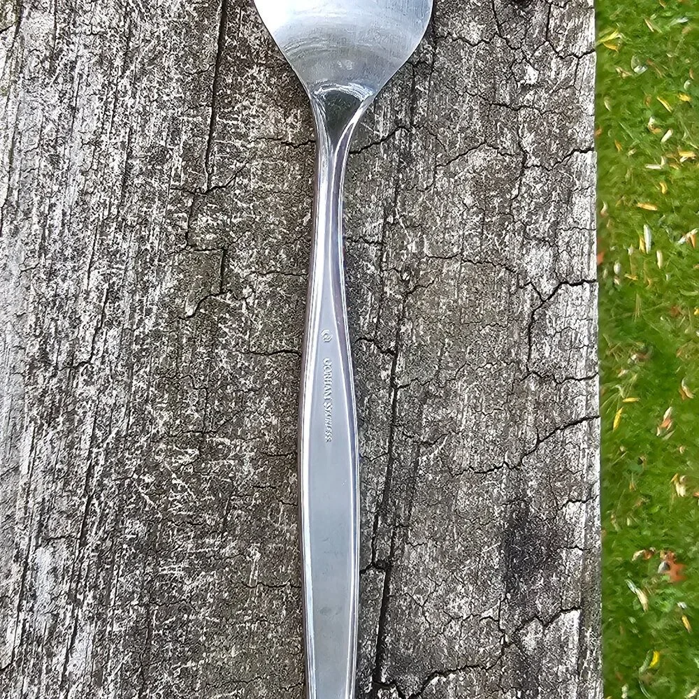 Gorham stainless steel vintage cold meat serving fork poss Fabrique pattern 1967